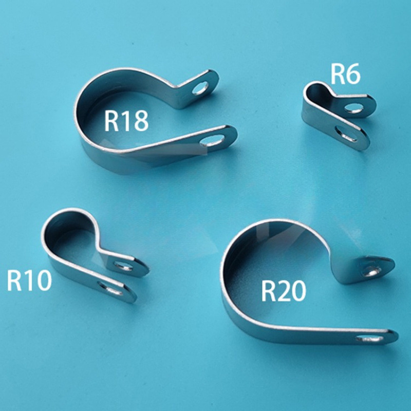 304不锈钢加厚R型管夹Q686单管夹片支架线缆油管固定扣理线夹子U