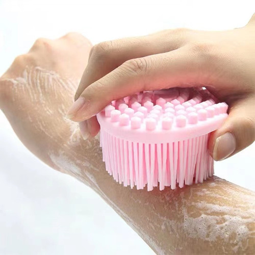 Silicone sensory training tactile brush baby silicone bath brush soft bath brush shampoo brush massage brush