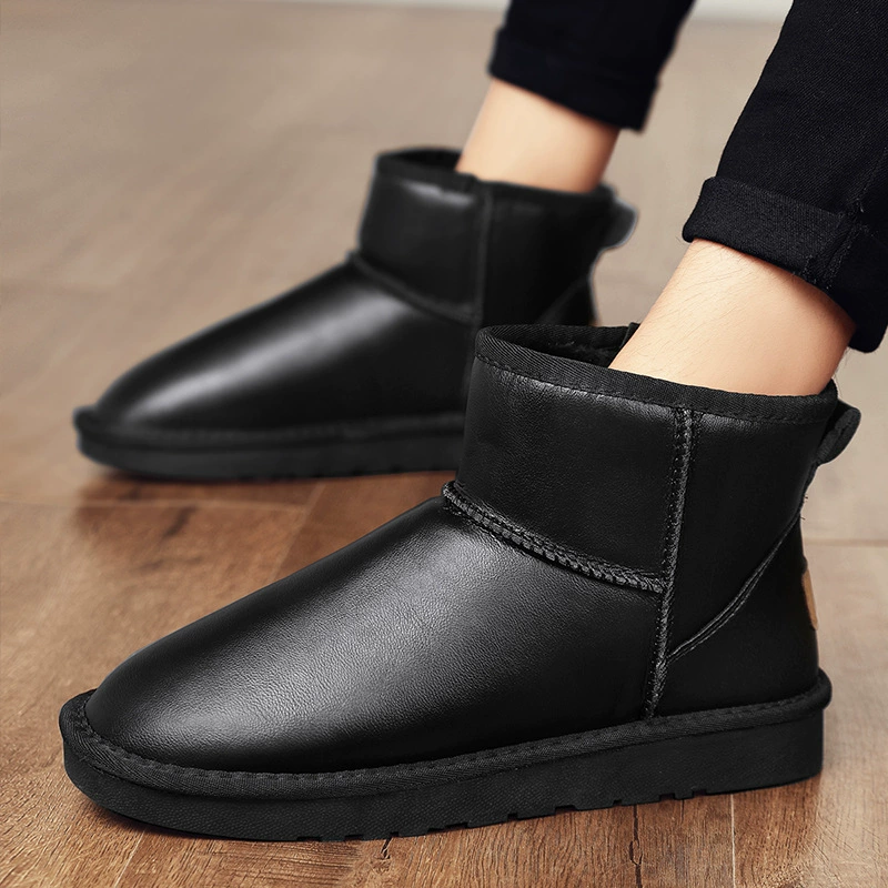 Новые зимние сапоги, мужские утепленные теплые хлопковые ботинки на северо-восточной флисовой подкладке, повседневные мужские ботинки на открытом воздухе, средняя хлопковая обувь