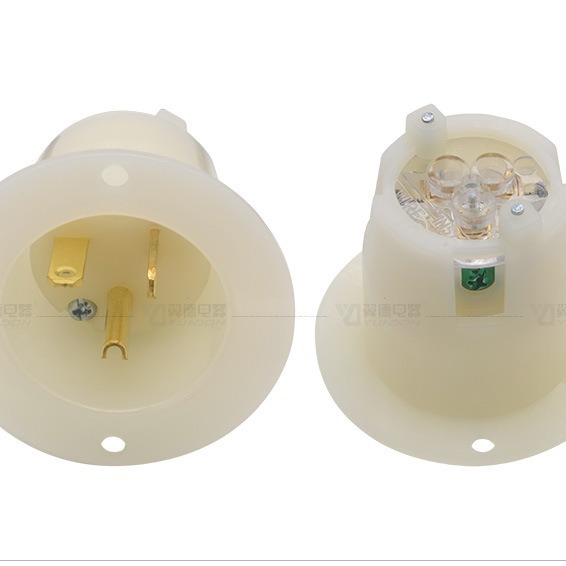 yuadon/翼德NEMA6-20C美式插头圆形美标发电机插头 暗装美规插座