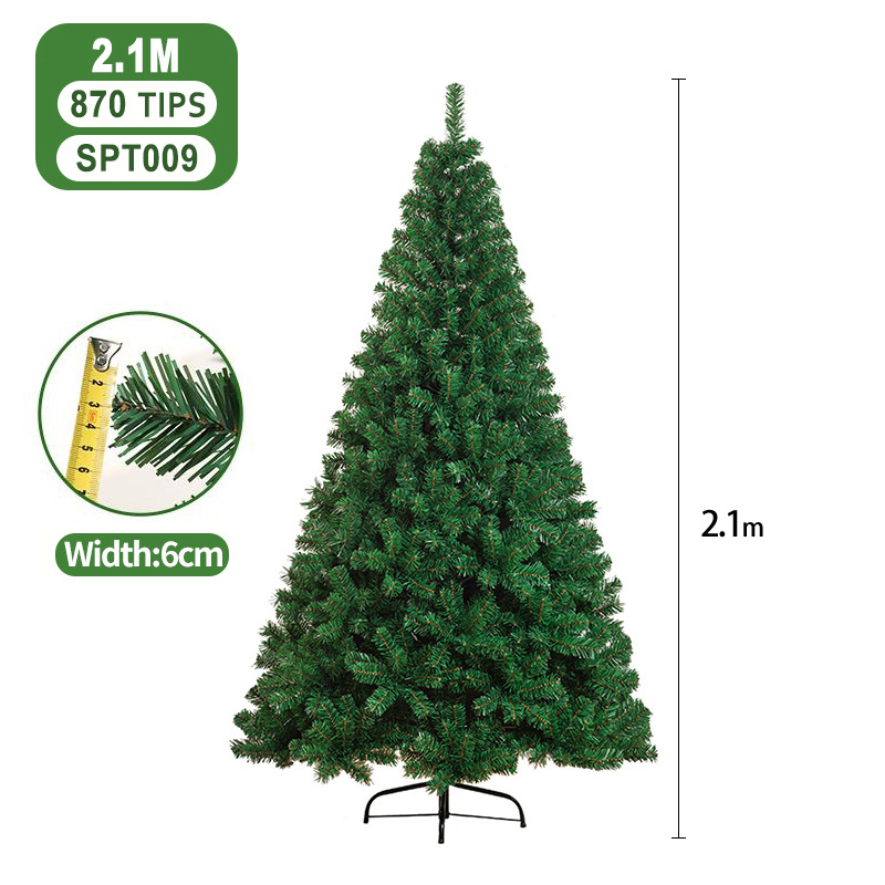 Árbol de Navidad de PVC gran árbol de simulación verde encriptado 1,5 m/1,8 m decoración de piso de hotel en casa en stock