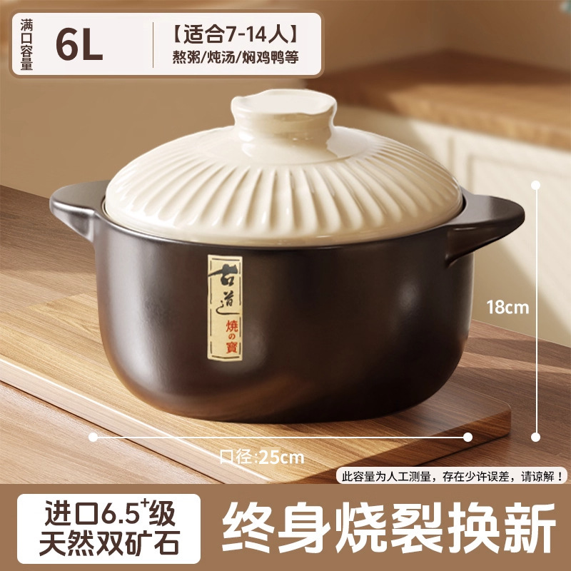 砂锅炖锅家用燃气陶瓷煲耐高温干烧不裂瓦煲煤气灶用陶瓷沙锅汤煲|undefined