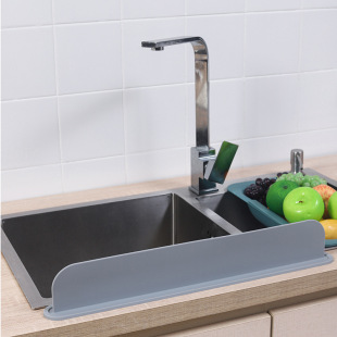 Food Grade Kitchen Suction Cup Silicone Water Retaining Board Practical Kitchen Basin Water Retaining Sealing Strip Water Retaining Strip Easy to Clean