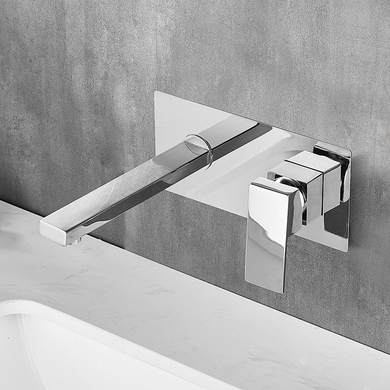 Copper Body Black Concealed Hot and Cold Wall-Mounted Basin Faucet Wall-Mounted Basin Embedded Concealed Faucet Copper Body Black Concealed Hot and Cold Wall-Mounted Basin Faucet Wall-Mounted Basin Embedded Concealed Faucet