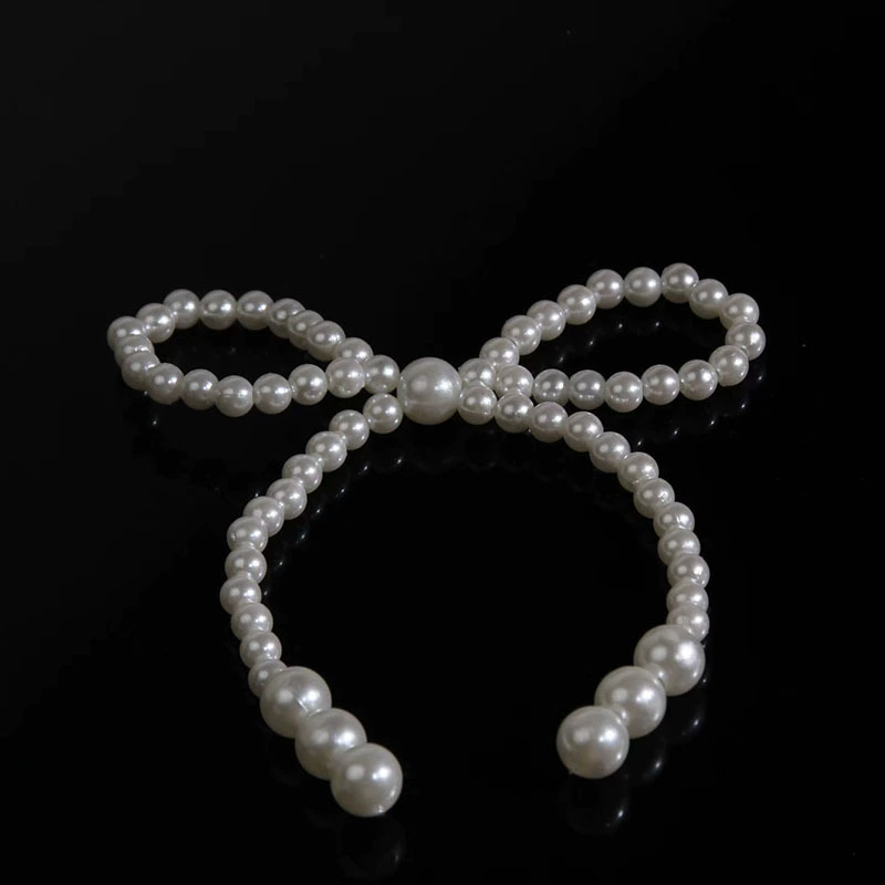 Decorations handmade from pearl with bow, chain with beads, wholesale, bouquet