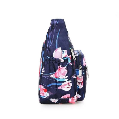 2024 New Women's Bag Shoulder Bag Street Stall Supply Large Capacity Korean Style Flower Bag for Middle-aged and Elderly Casual Nylon Crossbody Bag