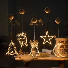led聖誕吸盤燈雪人聖誕樹鈴鐺商場櫥窗裝飾燈電池盒創意吸盤燈