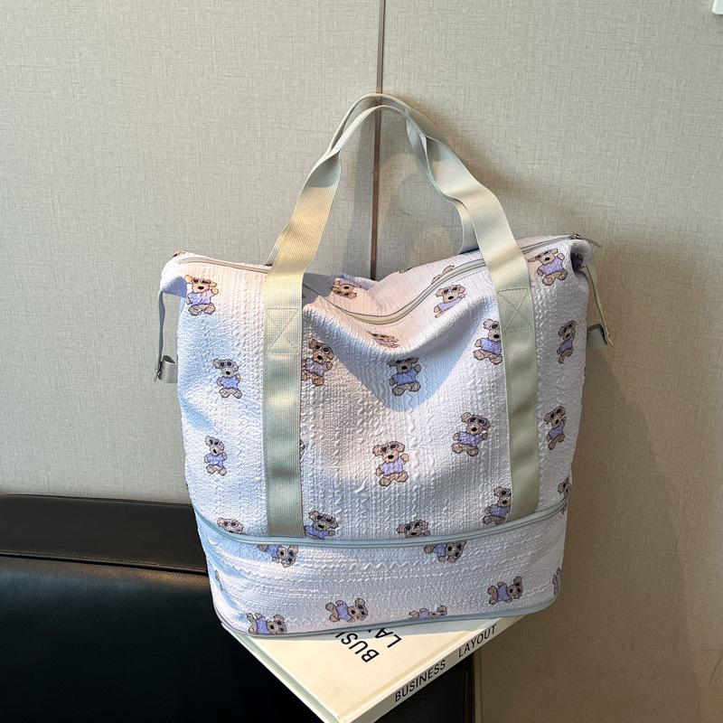大容量时尚卡通手提包单肩包衣服收纳袋通勤出行行李袋出差旅行包|undefined