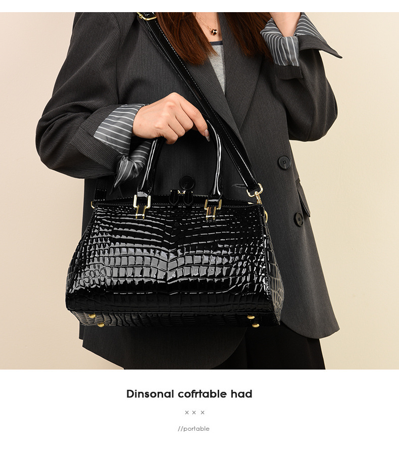 Big bag Boston Women's bag fashion light luxury middle-aged mother bag shoulder messenger handbag_voghion.com