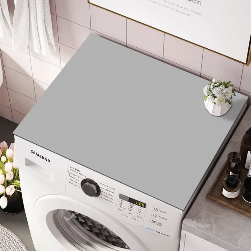 Solid Color Drum Washing Machine Cover Pad Dust-proof Cover Sunscreen Cover Towel Absorbent Non-slip Dirt-resistant Refrigerator Bedside Table Table