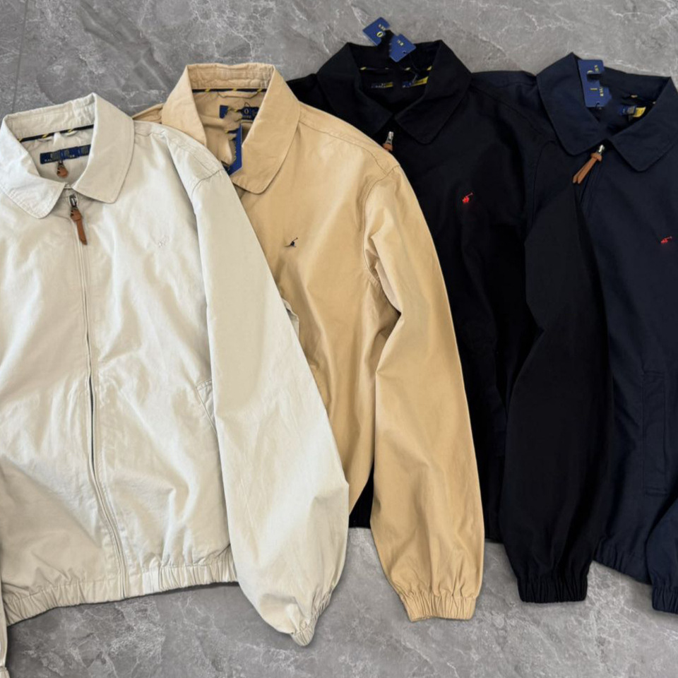RL vintage retro zip-up jacket, unisex, single-layer, old-fashioned style coat, available for immediate delivery.