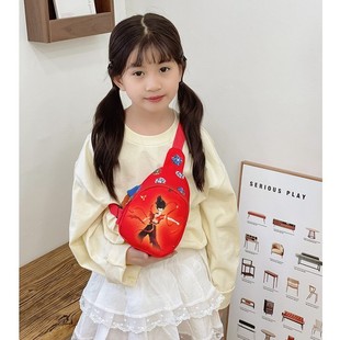 Children's Cartoon Cute Anime Nezha Kindergarten Baby Chest Bag Fashionable Lightweight Crossbody Bag Mini Small Bag