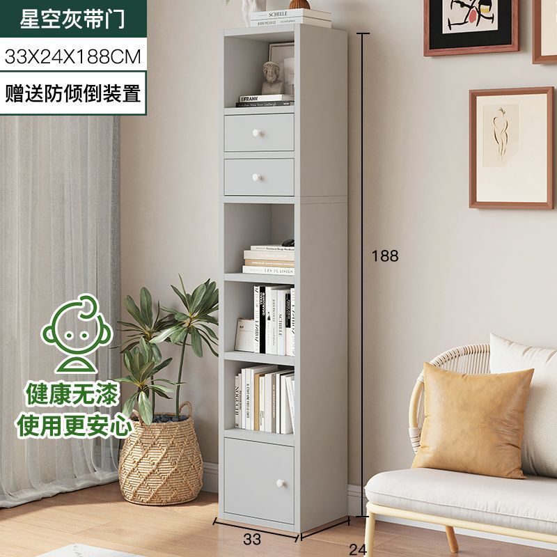 家用简易书架书柜落地书架置物收纳小柜子组合储物柜多功能书柜子|undefined