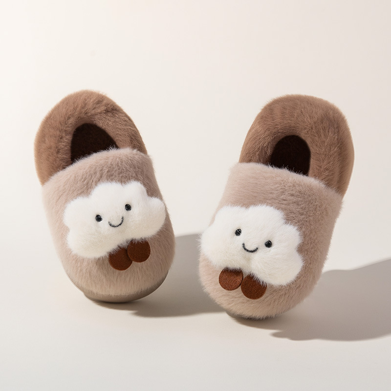 Little Deer Milli Children's Cotton Slippers for Girls, Winter Home Warm Cotton Shoes for Boys, Toddlers, and Babies with Covered Heel
