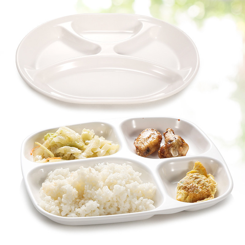 Melamine Tableware, Divided Plates, Plastic Plates with Three or Four Compartments, Rice Bowls, Six-Compartment Fast Food Plates for School Canteens Melamine Tableware, Divided Plates, Plastic Plates with Three or Four Compartments, Rice Bowls, Six-Compartment Fast Food Plates for School Canteens