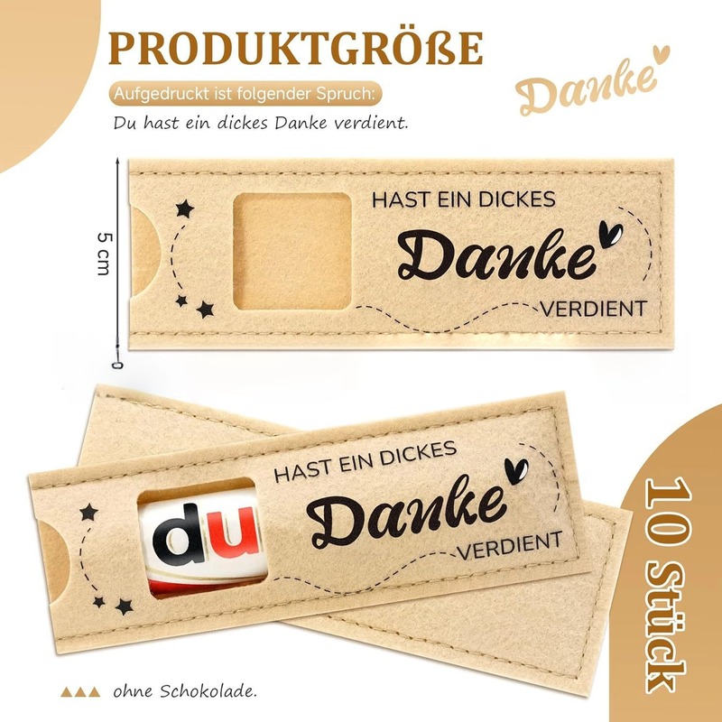 爆款跨境“Danke”感谢设计的毛毡袋礼盒装饰蝴蝶与心形图案可定|undefined