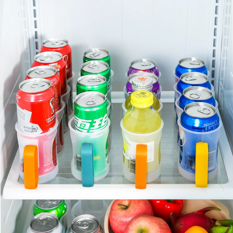 Ящик для хранения напитков холодильника Консервированная пивная банка Стойка Регулируемый ящик для хранения резервуаров Кухонные принадлежности Ручная тяга