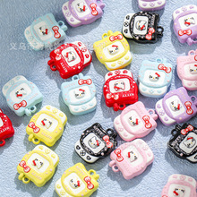 锌合金烤漆可爱卡通KT猫手机吊坠diy手机链钥匙扣手链饰品配件