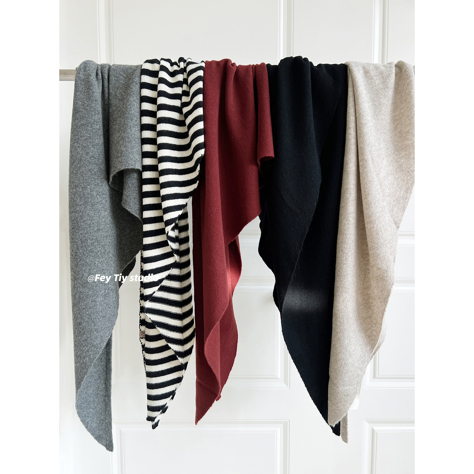 100% Australian wool knitted triangle scarf, autumn and winter warm shawl, oversized fashionable neck warmer