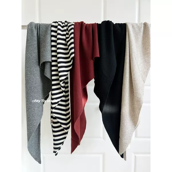 100% Australian wool knitted triangle scarf, autumn and winter warm shawl, oversized fashionable neck warmer