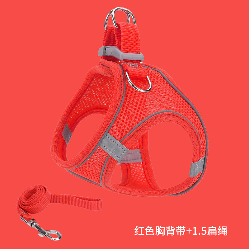 Nuevos productos transfronterizos para mascotas tipo chaleco correa para el pecho para mascotas transpirable reflectante correa para perros gato cuerda para pasear perros