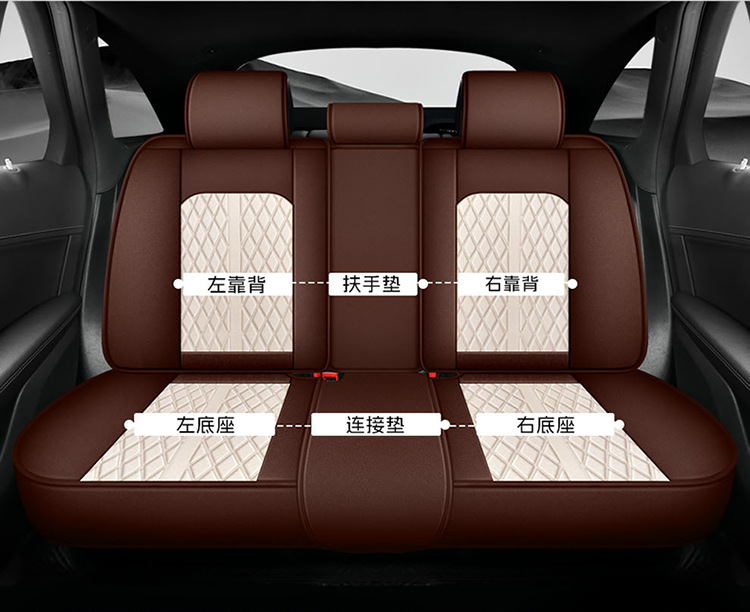 New Car Seat Cushion, All-Season, All-Inclusive, Breathable Linen Car Seat Cushion, Five-Seater Summer Seat Cover, Cooling Pad