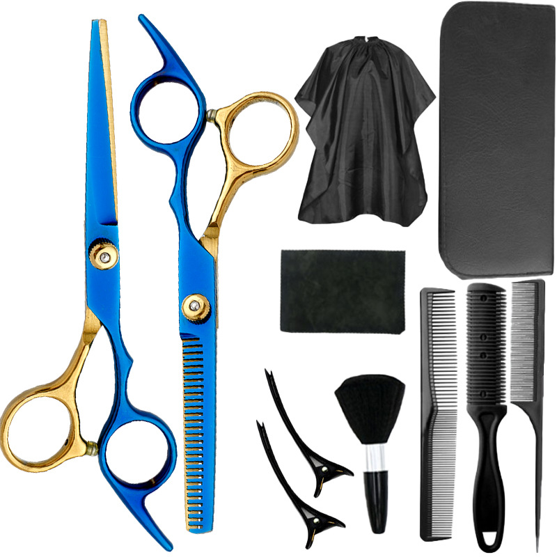 Fábrica al por mayor de 6 pulgadas tijeras de pelo profesional estilista de pelo tijeras de peluquería corte de pelo tijeras planas tijeras de dientes finos traje