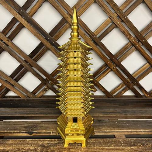 Pure brass Wenchang Tower ornaments 13th floor 13th floor copper tower  student desk office living room furnishings