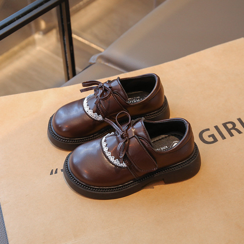 Zapatos de cuero para niñas 2025 otoño nuevo estilo de moda infantil zapatos de princesa de arco con suela suave zapatos de bebé británico image 8