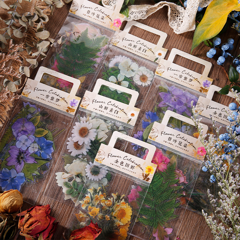 Mu Ran PET Sticker Pack Yuan Ye From Deep Series Plant Handbook Diary DIY Material Sticker 40 into 4