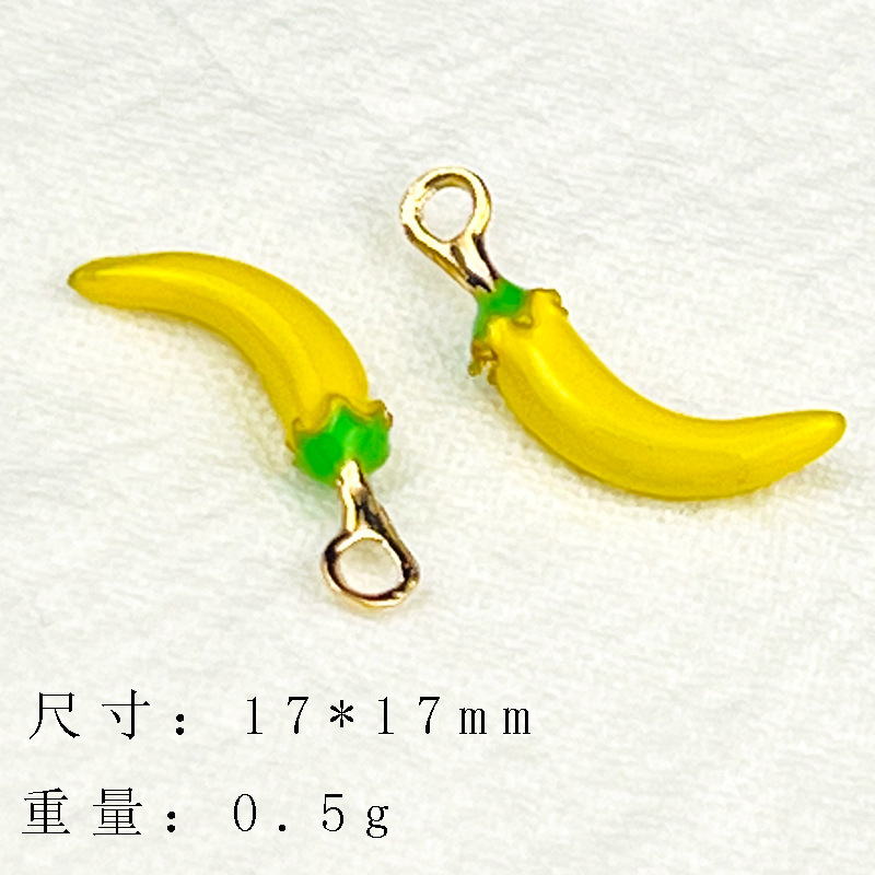 漫画シンプルな三次元クリエイティブフルーツ合金オイルドリップペンダント diy 手作りイヤリングブレスレットジュエリーペンダント|undefined