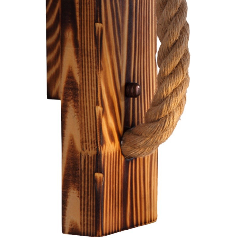 Country wooden retro sconce for living room for corridor for gazebo