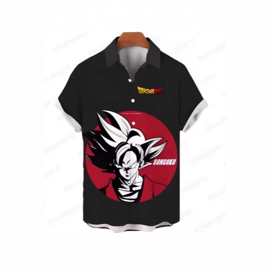 Vegeta - Dragon Ball Z Men's Shirt Harajuku Short Sleeve Shirt Surf Style Aesthetic Clothing Summer Casual Shirt