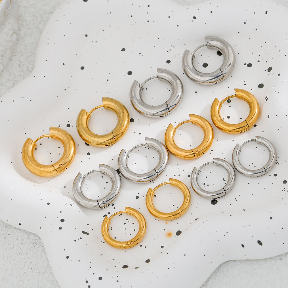 8g Weight 304 Stainless Steel Ear Needle Material 1 Pair Simple Style Geometric Plating 304 Stainless Steel Stainless Steel Earrings