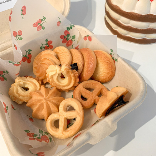  New Creative Cookie Biscuit Hair Band Simulation Oreo Side Clip Hair Clip Cute Funny Hair Accessories Wholesale for Women