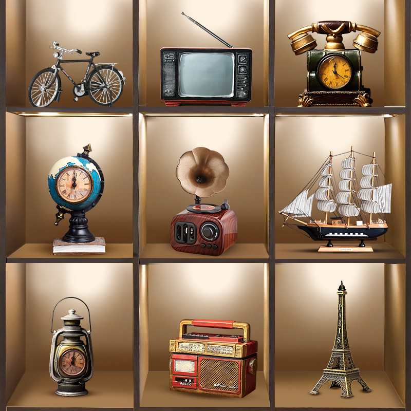 Retro americana del vino del Gabinete TV gabinete decoración objeto antiguo Escritorio de oficina sala de estar decoración de entrada envío gratis