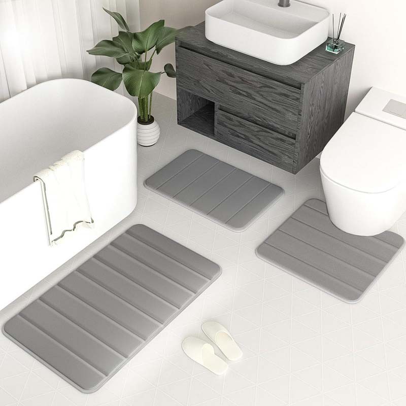 Quilted coral fleece floor mat easy to take care of bathroom floor mat toilet door absorbent anti-slip mat for cross-border foreign trade