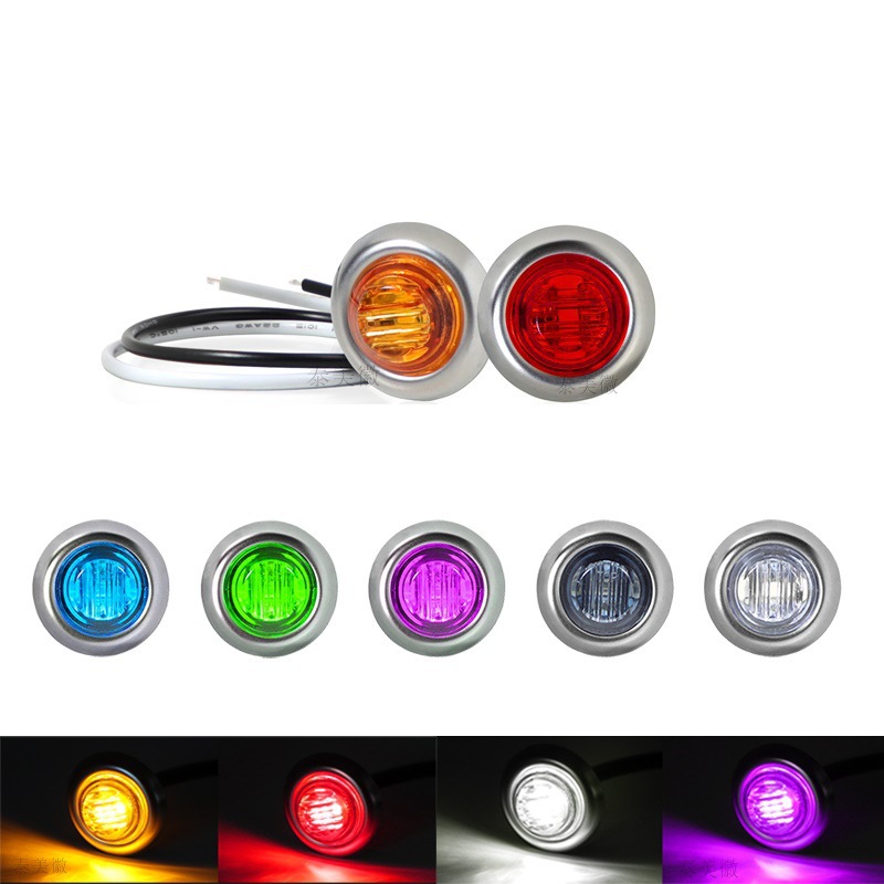 Salida transfronteriza 12v 3led 3 / 4 pulgadas luz lateral del camión luz lateral del camión anillo de acero inoxidable luz lateral del autobús