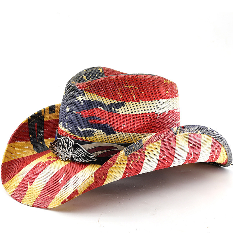 american flag western panama Denim usa hat sailor dance top hat personality prairie stars jazz hat