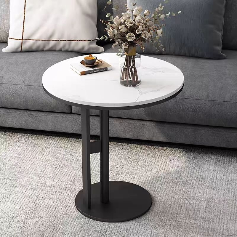 Light Luxury Slate Side Table, Small Coffee Table, Sofa Corner Table, Italian Minimalist Balcony Tea Table, Small Round Table, Movable Small Table