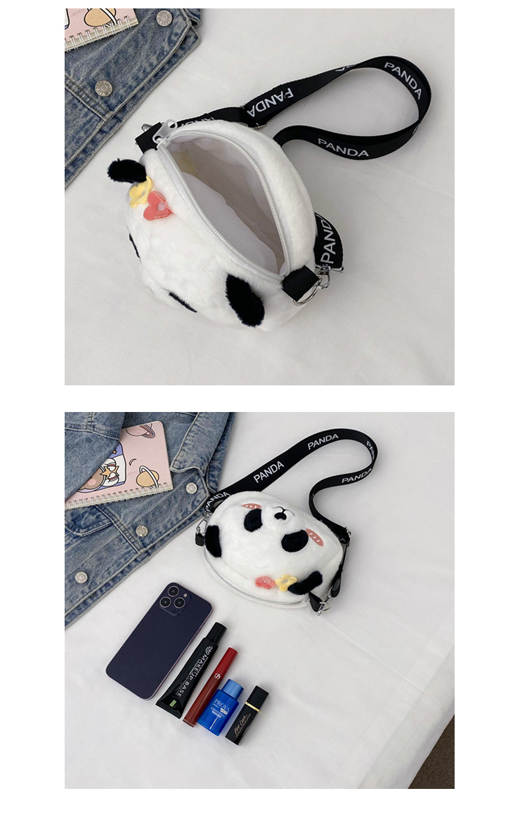 Cute panda plush bag for girls 2024 new trendy Japanese style girl crossbody bag Cartoon soft and cute doll bag undefined