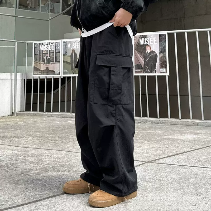 MYQ机能风直筒工装裤男春季宽松休闲长裤韩版潮流小众冲锋裤子