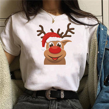 Christmas T-shirtʥ����Ů�ɰ�����ʥ��ñӡ����������T������