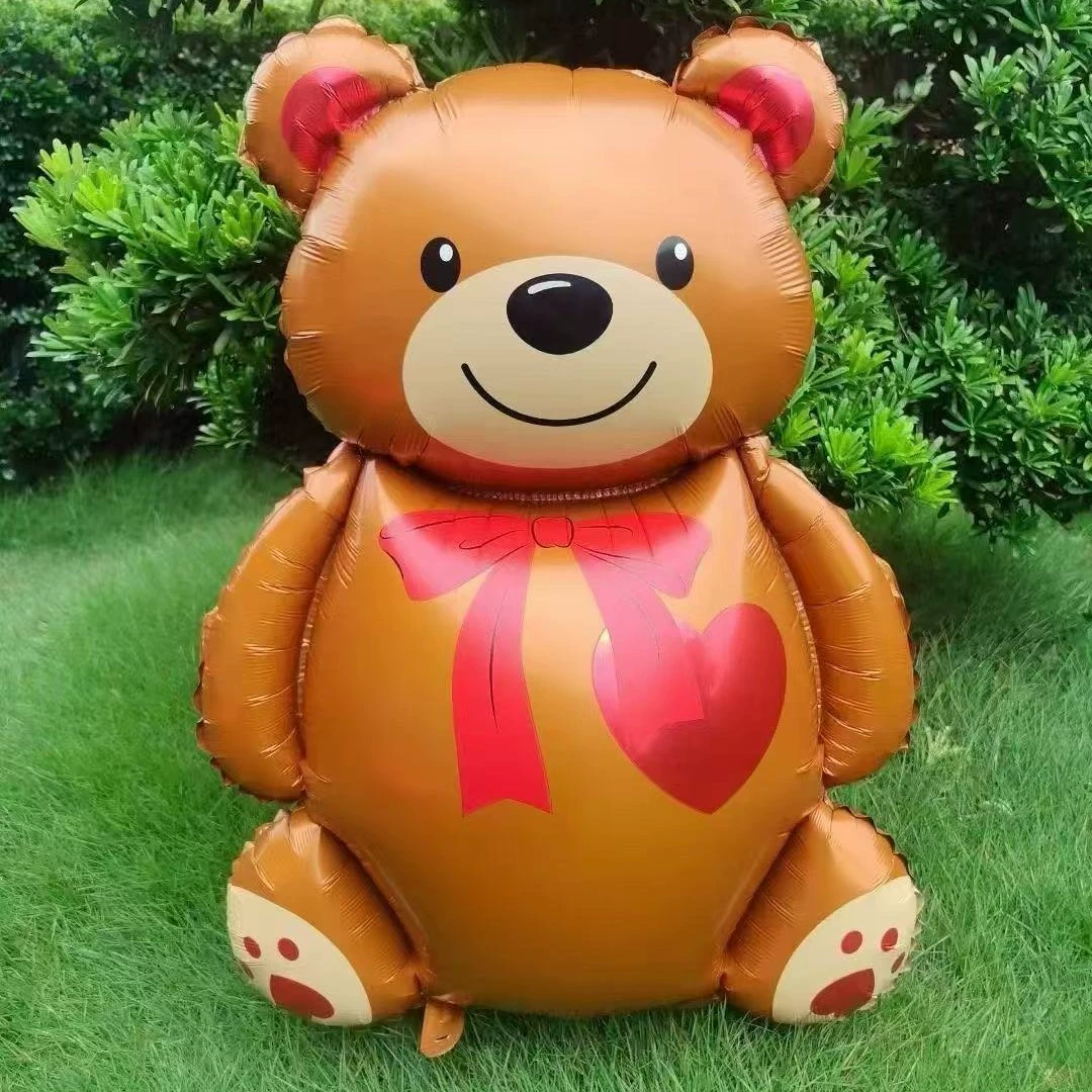 Foil Balloon Bear & Heart Bouquet, Party Decoration, Aluminum Film, 1.5 m/Single Bear Options