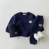 Brand sweatshirt for new born, children's sports suit for leisure, cartoon set, Korean style, with little bears