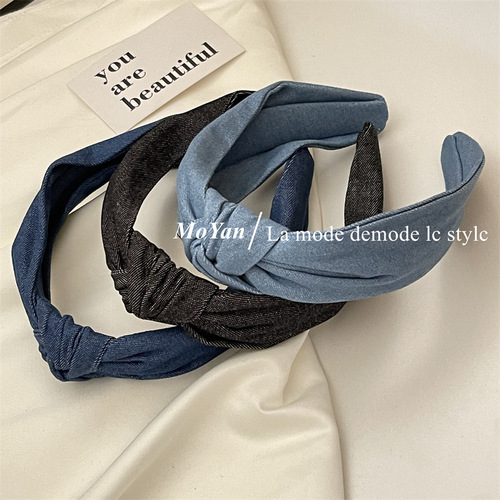 Go where the wind blows Liu Yifei Xu Hongdou's same style blue headband women's headband  new hair headband