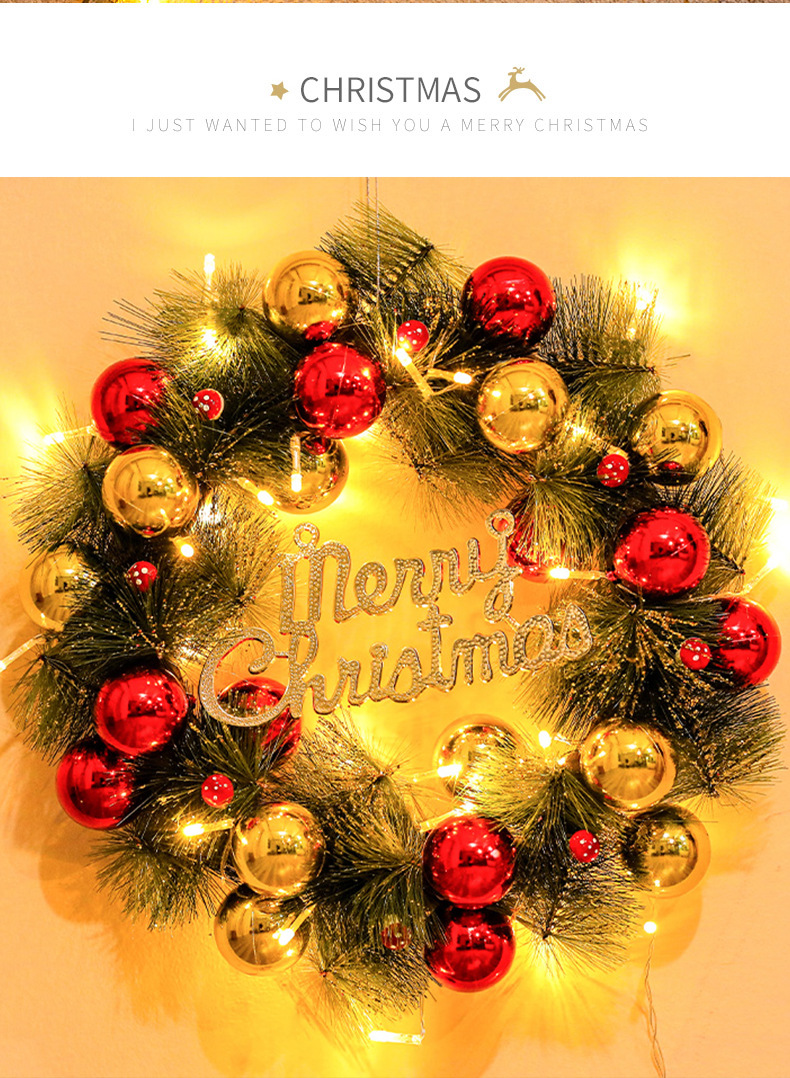 Dekorativer Kranz, Foto-Requisite, Szenenaufbau, Rebe, Weihnachtsbaum-Ornament, periphere Wand-/Türbehang_voghion.com