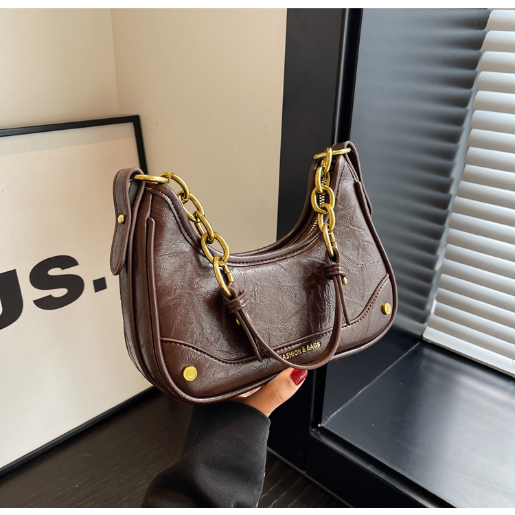 Stylish Crackle Pattern Women's Shoulder Bag With Chain Strap_voghion.com