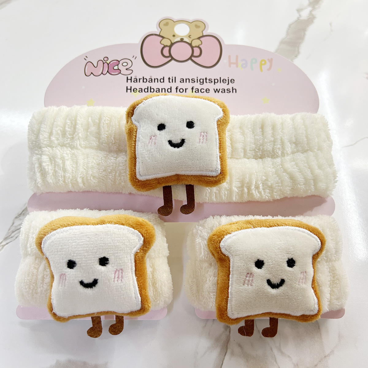 Banda de cabello de moda con tarjeta de papel dulce decoración de animales pequeños de peluche de lavado banda de cabello de dibujos animados correa de muñeca tridimensional