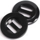 Round Long Eyes Button Men's and Women's Black White Two Eyes Ribbon Buckle Windbreaker Coat Woolen Coat Decorative Button